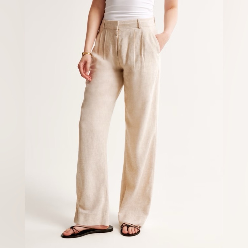 Abercrombie & Fitch Tan Wide-Leg Pants